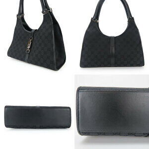 Gucci canvas Jackie GG handbag black